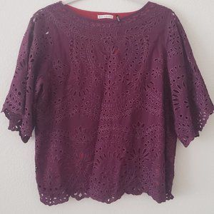 Anthropologie Kas New York Eyelet Blouse Small